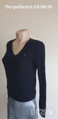 POLO Ralph Lauren Cable Pima Cotton  V - Neck Size M  ОРИГИНАЛ! Дамски Пуловер!, снимка 6 - Блузи с дълъг ръкав и пуловери - 52352502
