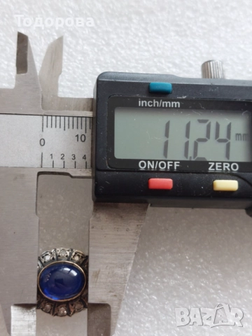 Стари антикварни златни обеци със сапфири и диаманти, злато 14к., 2 260 лв, снимка 8 - Обеци - 52211596