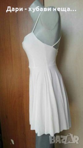Бяла разкроена рокля с интересен гръб🍀❤XS,S,M(38)❤🍀арт.4372, снимка 2 - Рокли - 37259823