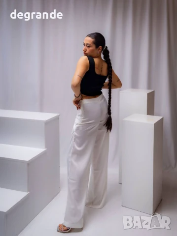 Бял дамски Панталон, снимка 4 - Панталони - 50905382