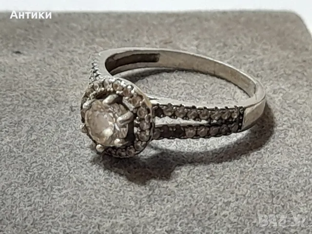 Сребърен пръстен с камъни , снимка 1