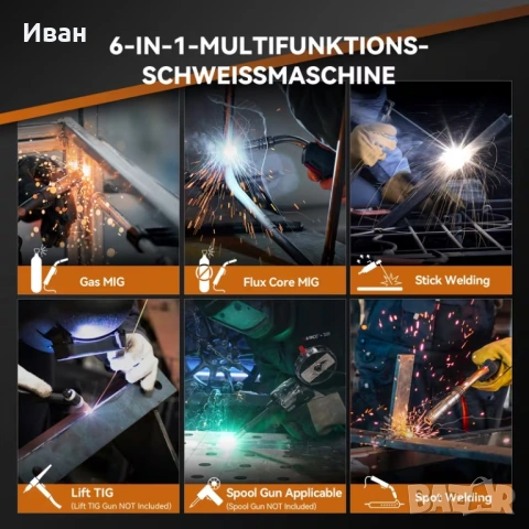 Заваръчен апарат ARCCAPTAIN 6-в-1  със Smart LED, 200A IGBT синергичен контрол , снимка 4 - Други машини и части - 53588504