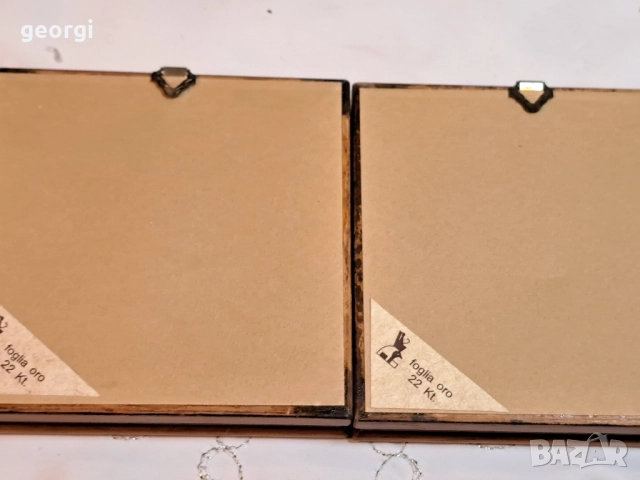 италианска мини картина със златно фолио 22 карата   29/1, снимка 12 - Картини - 52027606