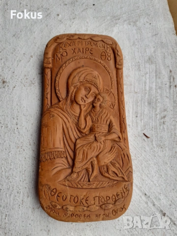 Стара восъчна икона религия богородица, снимка 2 - Антикварни и старинни предмети - 53430887