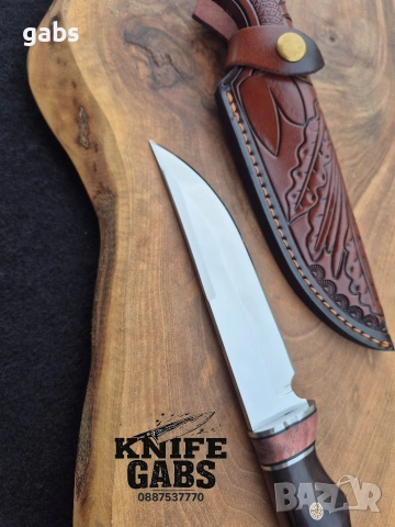 Висококачествен ръчно изработен нож с кожена кания,LN404, снимка 5 - Ножове - 48866253