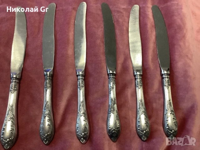 Сервиз за маса  посребрен  времената за СССР  експортна версия  знак за качество  24 броя , снимка 7 - Сервизи - 52790526