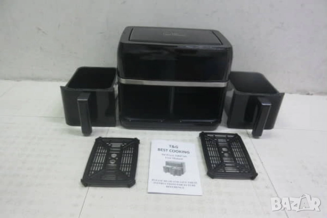 Двоен Air fryer T&G BEST COOKING 32847A0 - отделни LED дисплеи за всяка зона, снимка 13 - Друга електроника - 52042079