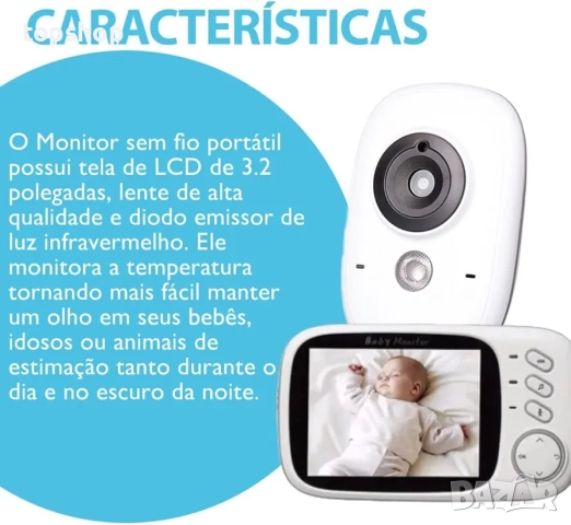 Нов Бебефон Boifun VB603 безжичен видео монитор с двупосочен разговор и нощно виждане , снимка 8 - Бебефони - 52152123