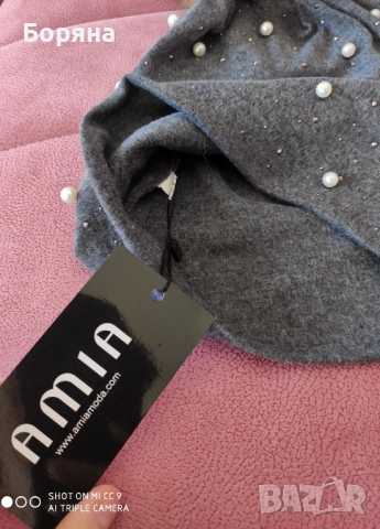 Amia Moda нова шапка с естествен пух, снимка 5 - Шапки - 52415993