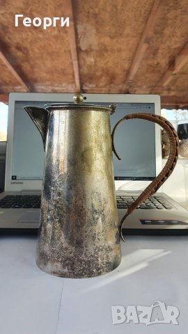 Антикварен посребрен английски чайник Plato, снимка 1 - Антикварни и старинни предмети - 38506672