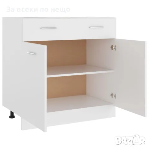 Долен Шкаф С Чекмедже, Бял, 80x46x81,5 см, ПДЧ Код P466, снимка 3 - Шкафове - 50260369