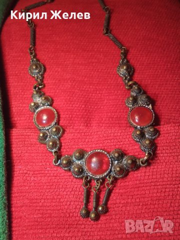 ВЪЗРОЖДЕНСКИ БРОНЗОВ НАКИТ ОГЪРЛИЦА с КЕХЛИБАР 4356, снимка 10 - Антикварни и старинни предмети - 29546000