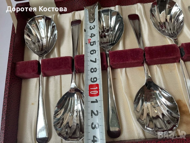 Красив комплект от Англия в оригиналната му кутия, снимка 6 - Прибори за хранене, готвене и сервиране - 52666472