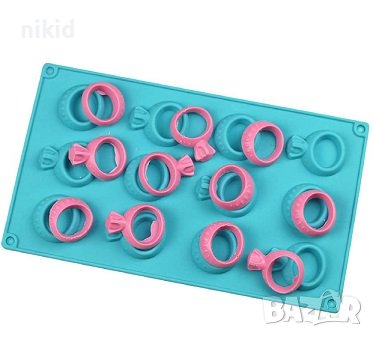 12 бр пръстен пръстени халки халка големи силиконов молд форма фондан шоколад гипс декор, снимка 2 - Форми - 37735650