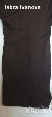 Рокля за празник, кафява, размер 42, снимка 6 - Рокли - 52845655