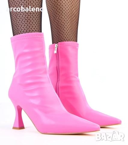 Дамски боти на висок ток изработени от еко кожа Fatira, 3цвята , снимка 5 - Дамски боти - 51827615