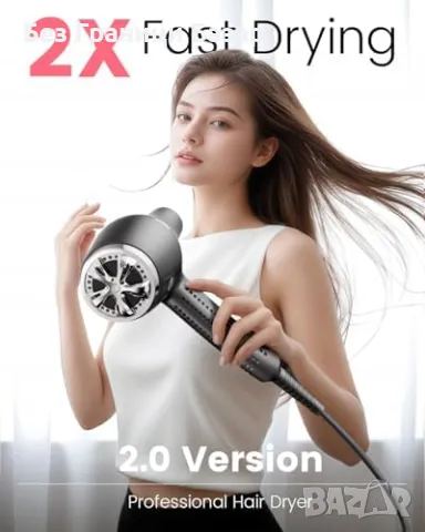 Нов Професионален йонен сешоар Dekuri с 6 приставки и бързо сушене коса, снимка 2 - Сешоари - 48539957