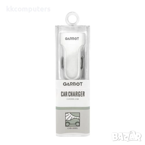 12V Зарядно за автомобил GARBOT / 2.1A-10W /2USB /Бял/ Баркод : 456132, снимка 2 - Зарядни за кола - 52176720