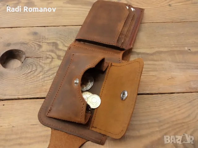 Ръчно изработен мъжки кожен портфейл , снимка 7 - Портфейли, портмонета - 48929365