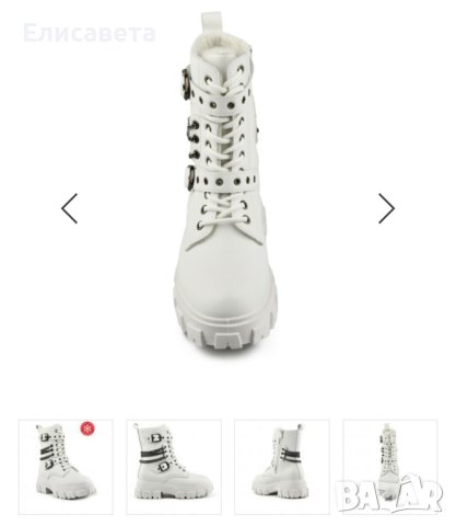 Дамски модерни бели топли боти , снимка 2 - Дамски боти - 43652958