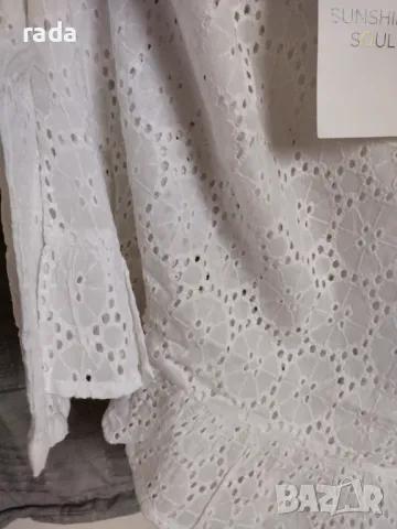 Бяла ажурна блуза , снимка 6 - Тениски - 41493419