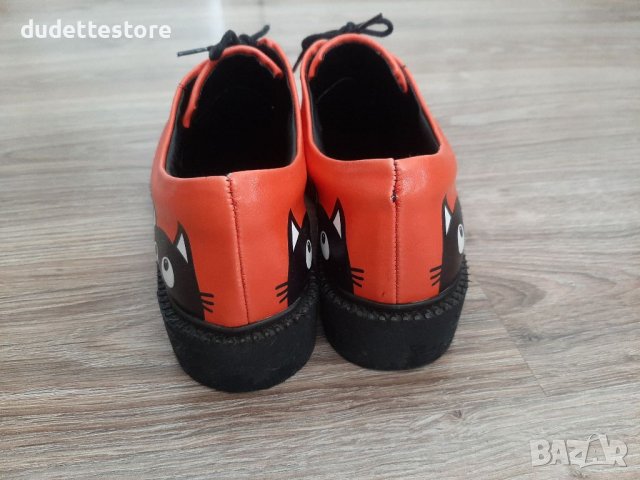 Дамски обувки с котенца оранжеви ежедневни, снимка 5 - Дамски ежедневни обувки - 38416782