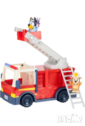 НАМАЛЕНА! Оригинална BLUEY Пожарна с 2 фигури /Блуи , снимка 5 - Коли, камиони, мотори, писти - 53379016