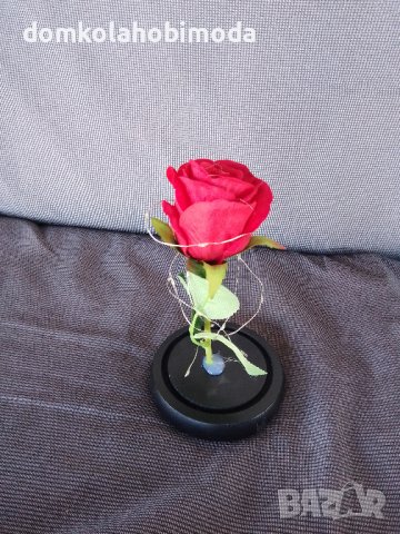 Изкуствена роза с дървена основа LED осветление. 3 ААА, снимка 7 - Изкуствени цветя - 39127953