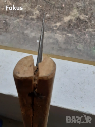 Стара кована брадва секира сатър, снимка 5 - Антикварни и старинни предмети - 53498293