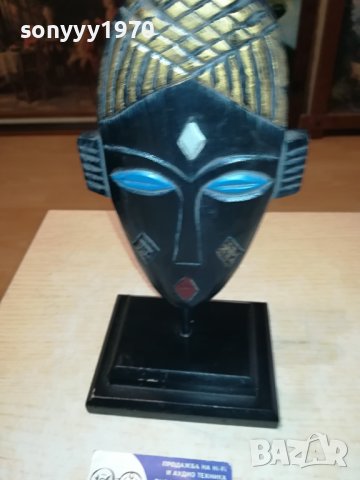 ДЪРВЕНА МАСКА НА СТОЙКА ОТ ФРАНЦИЯ 0312231002, снимка 9 - Антикварни и старинни предмети - 43249915