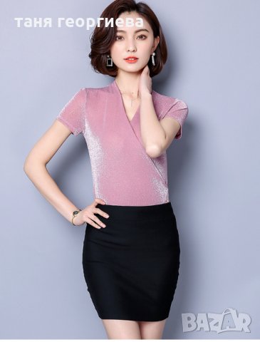 дамска лъскава блуза