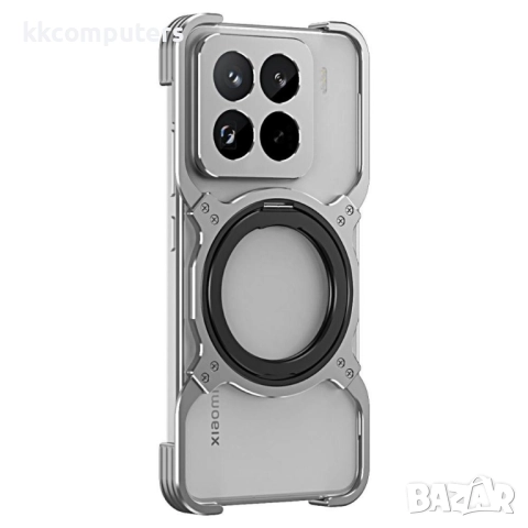 Xiaomi 15 Pro Удароустойчив Метален Калъф със Стойка MagSafe + Скрийн Протектор – Черен, Червен, Лил, снимка 5 - Калъфи, кейсове - 51499228