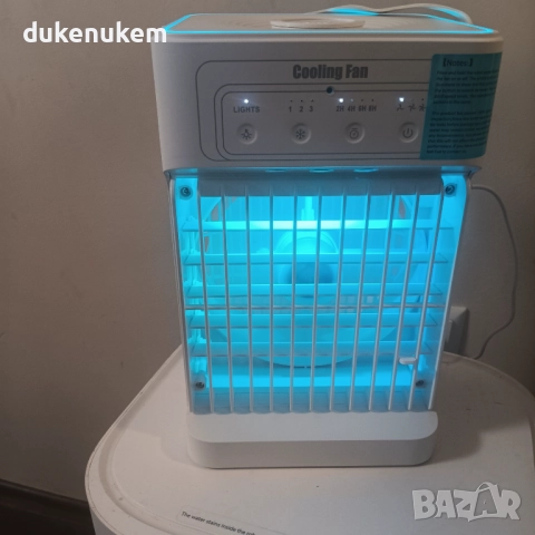 Преносим климатик 4-в-1, водно охлаждане, 1100 мл, 3 скорости, LED светлина, снимка 10 - Климатици - 52721967