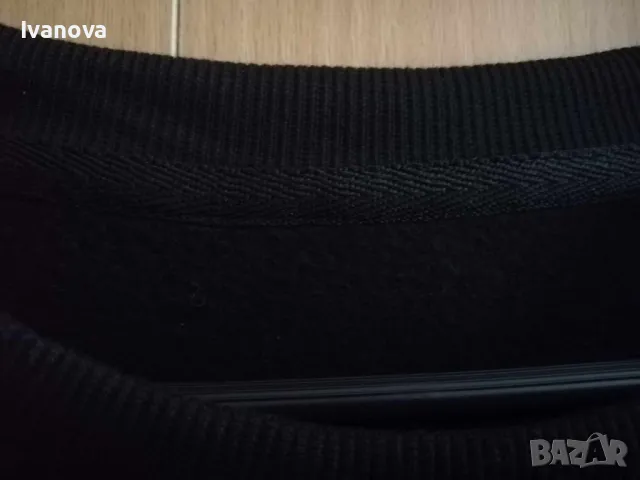 Ватиран черен мъжки суичър , снимка 2 - Суичъри - 48654499