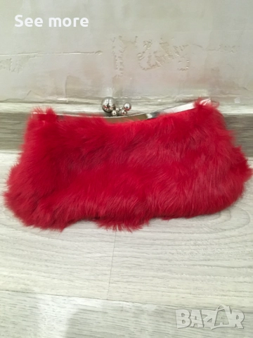 Мини чанта естествен косъм лисица, снимка 3 - Чанти - 52071227