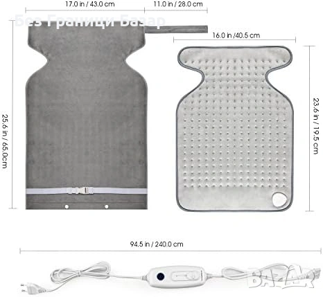 Нова Нагревателна подложка 63x42см, дисплей, 90 минути авто изключване за Топлотерапия, снимка 5 - Други - 53468120