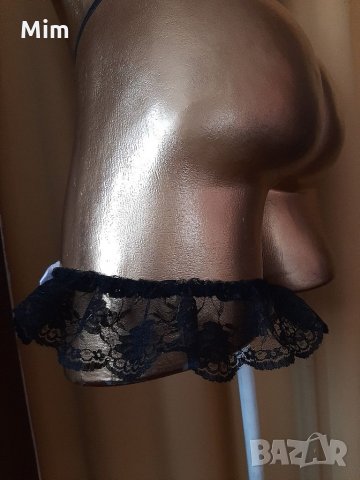 Черни жартиери за крак от паейти, и от дантела с цвете, снимка 6 - Бельо - 32218083