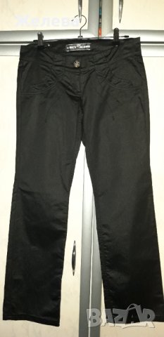 Дамски черен панталон, с ниска талия XS, снимка 1 - Панталони - 43259009