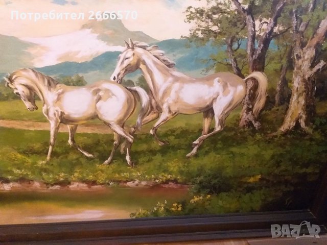 Стара огромна 3 метрова картина маслени бои с подпис, снимка 9 - Антикварни и старинни предмети - 35041708