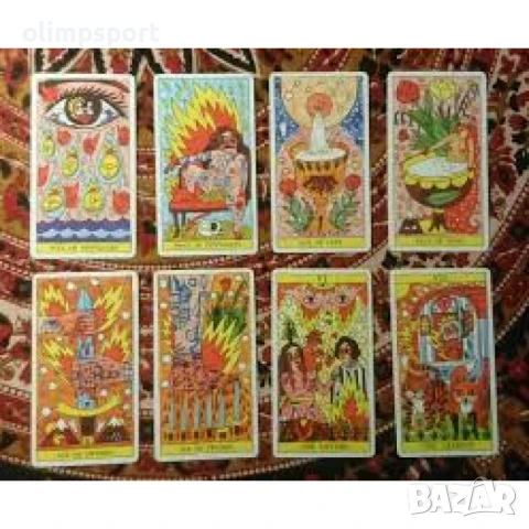 Карти Таро Fournier Tarot del Fuego  Ricardo Cavolo , снимка 2 - Карти за игра - 51341693