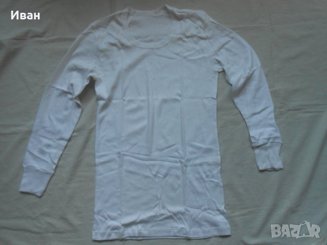 Нови памучни бели фланелки с дълъг ръкав /тениски,блузи/