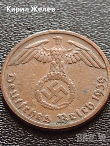 Две монети 1 райхспфенинг 1939г. / 1 райхспфенинг 1943г. Трети райх с СХВАСТИКА редки 14742, снимка 6 - Нумизматика и бонистика - 40649833