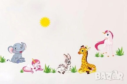 Сладки Зоо животни самозалепващ стикер лепенка апликация за стена мебел , снимка 2 - Други - 26338931