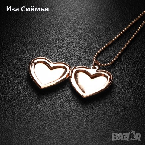 Колиета сърца за влагане на 2 броя снимки, снимка 6 - Колиета, медальони, синджири - 32502458