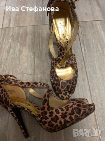 Уникални нови секси леопардови официални сандали на висок ток 40.5 номер , снимка 9 - Сандали - 36969249
