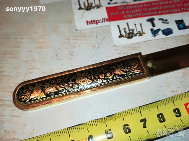 златен нож с красива дръжка от франция 1112221140, снимка 2 - Антикварни и старинни предмети - 38971859