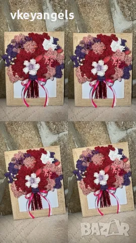 Пано “букет” с естествен скандинавски мъх, снимка 3 - Подаръци за жени - 50188577