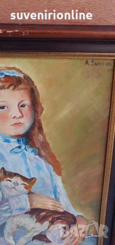 Рисувана картина на А. Swinnen, снимка 3 - Картини - 32641631
