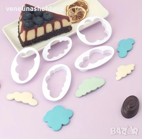 Облак облаци 5 броя различни размери резци резец фондан торта бисквитки декорация мъфини , снимка 2 - Форми - 52801342