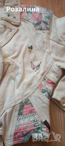 Дънкови яке с подплънки р.152, снимка 2 - Якета - 49554082